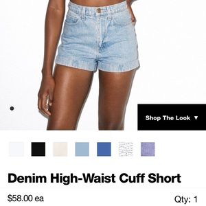 AA High Waist Denim Cuff Shorts